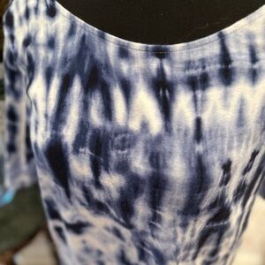 Lauren Ralph Lauren Blue and White Tie-Dye Top